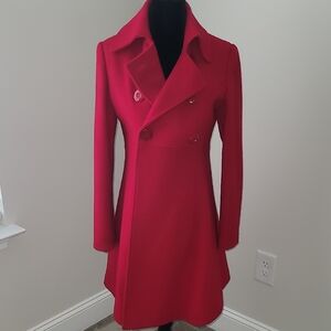 Stylish Red Double-Breasted Coat